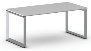Kancelářský stůl PRIMO INSPIRE, 180x90 cm, šedostříbrná podnož, šedá
