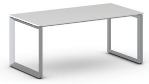 Kancelářský stůl PRIMO INSPIRE, 180x90 cm, šedostříbrná podnož, bílá