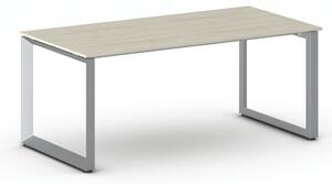 Kancelářský stůl PRIMO INSPIRE, 180x90 cm, šedostříbrná podnož, dub přírodní