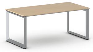 Kancelářský stůl PRIMO INSPIRE, 180x90 cm, šedostříbrná podnož, buk