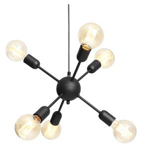 Černé závěsné světlo pro 6 žárovek CustomForm Vanwerk Ball