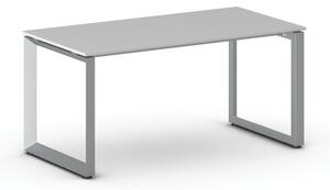 Kancelářský stůl PRIMO INSPIRE, 160x80 cm, šedostříbrná podnož, šedá