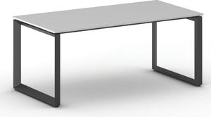 Kancelářský stůl PRIMO INSPIRE, 180x90 cm, černá podnož, šedá