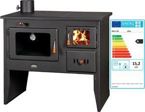 EEK A - Krbová kamna PRITY 2P41 15,2 kW s troubou a plechovou deskou Kamna LEVÁ
