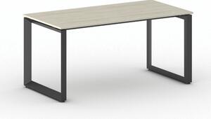 Kancelářský stůl PRIMO INSPIRE, černá podnož, 1600 x 800 mm, dub přírodní