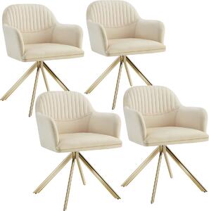 Tectake® sametová otočná židle Lona čalouněná 56 x 59 x 81 cm