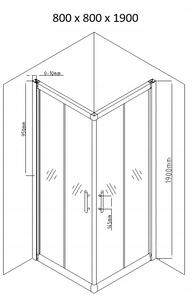 Sprchový kout MEXEN RIO mat - 80x80 cm, 860-080-080-01-30