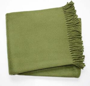 Zelený pléd s podílem bavlny Euromant Basics, 140 x 180 cm