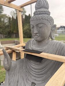 Buddha z říčního kamene s přirozenou patinou, 150 cm