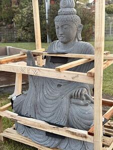 Buddha z říčního kamene s přirozenou patinou, 150 cm
