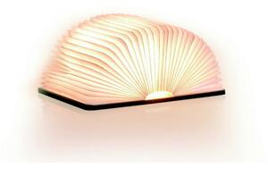 Světle hnědá malá LED stolní lampa ve tvaru knihy z javorového dřeva Gingko Booklight