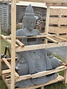 Buddha z říčního kamene s přirozenou patinou, 150 cm