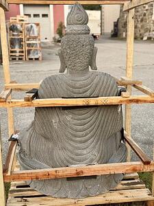 Buddha z říčního kamene s přirozenou patinou, 150 cm