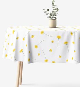 Goldea oválný ubrus 100% bavlněné plátno - pampelišky 140 x 180 cm