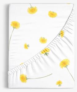 Goldea bavlněné napínací prostěradlo - pampelišky 180 x 200 cm