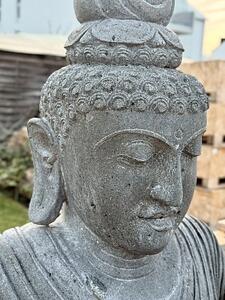 Buddha z říčního kamene s přirozenou patinou, 150 cm