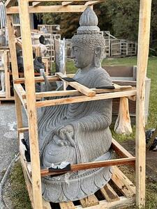 Buddha z říčního kamene s přirozenou patinou, 150 cm