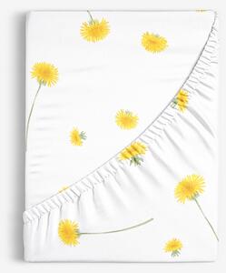 Goldea bavlněné napínací prostěradlo - pampelišky 80 x 160 cm