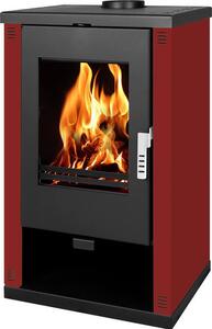 Krbová kamna Verso Theia - 9 kW | Boční panely Bordeaux a moderní design