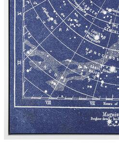 Zarámovaný obraz na plátně mapa hvězd 63 x 93 cm modrý TRAVERSA