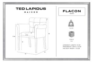 Tyrkysová židle s tmavě hnědými nohami z bukového dřeva Ted Lapidus Maison Flacon
