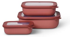 Set misek Rectangular 500+1000+2000ml,Mepal, tmavě růžový