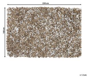 Kožený koberec 160 x 230 cm hnědá/šedá MUT