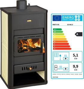 Krbová kamna PRITY S3 W13 s vodním výměníkem Kamna pro ústřední topení - 15 Kw