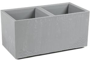PLASTOVÝ KVĚTINÁČ NA KOLEČKÁCH BETONIQUE 39X39X78 CM IMITACE BETONU ŠEDÁ BS