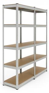 IQ Garden 2 x policový regál 180 x 80 x 40 - pozinkovaný - 5 polic 319902