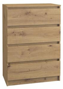 Topeshop M4 ARTISAN, Dub, 4 zásuvka/zásuvek, Dřevotřískové desky, Jednobarevný, Moderní, Dřevotřískové desky