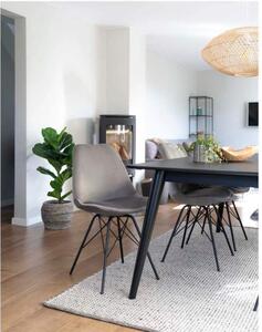 House Nordic Jídelní židle šedý samet Oslo (Židle v šedém sametu s černými nohami\nHN1213)