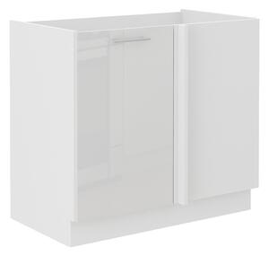 LARA wh | dolní skříňka 105ND 1F rohová | 105x60 cm | UNI dvířka | bílá lesk