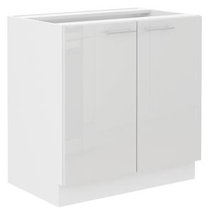 LARA wh | dolní skříňka 80ZL 2F dřezová | 80 cm | bílá lesk