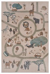 Hans Home | Dětský koberec Adventures 105972 Cream Brown Grey - 120x170