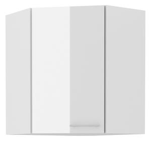 LARA wh | horní skříňka 60x60 GN-72 1F (45°) rohová | 60x60 cm | UNI dvířka | bílá lesk