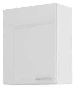 LARA wh | horní skříňka 60G-72 1F s policemi | 60 cm | UNI dvířka | bílá lesk