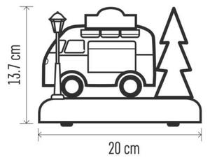 EMOS LED vánoční auto, 13,7 cm, 3x AA, vnitřní, teplá bílá DCLW10