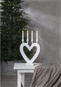 Bílý vánoční LED svícen Star Trading Dala, výška 45 cm