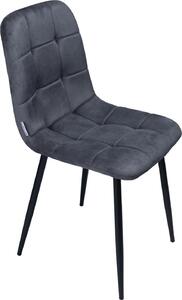 Bauerkraft G-494 Čalouněná sametová jídelní židle loft Velvet, grafitová