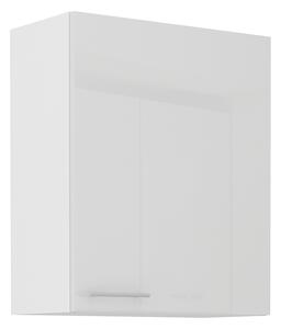 LARA wh | horní skříňka 50G-72 1F s policemi | 50 cm | UNI dvířka | bílá lesk