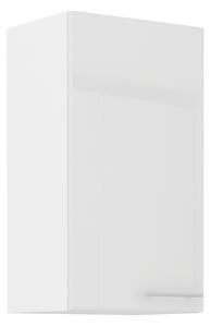 LARA wh | horní skříňka 40G-72 1F s policemi | 40 cm | UNI dvířka | bílá lesk