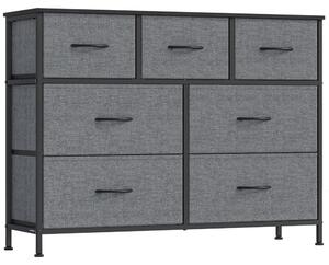 SONGMICS komoda, skříň, 7 látkových zásuvek, do ložnice, předsíně, obývacího pokoje, šedá