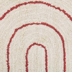 Bavlněný koberec 140 x 200 cm béžový/červený TIRUPATI