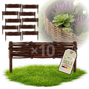 Floranica 10 kusů Vrbový plot 10 cm x 50 cm – Zahradní plot z vrbového proutí Palisáda Přírodní oplocení Ohraničení záhonu