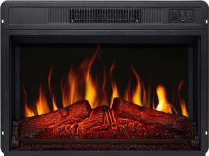 ArtiFlame AF23S, elektrický vestavný krb s ohřevem 1800 W, realistický efekt plamene, LED osvětlení, dálkové ovládání, časovač, černý