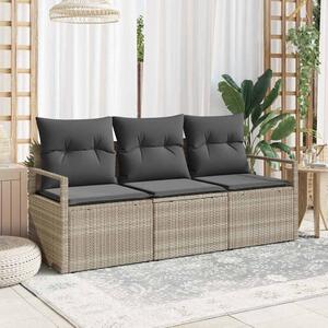 Set pohovek 3 ks Světle šedá polyratan 3346242