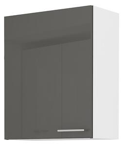 LARA gr | horní skříňka 60G-72 1F s policemi | 60 cm | UNI dvířka | šedá lesk