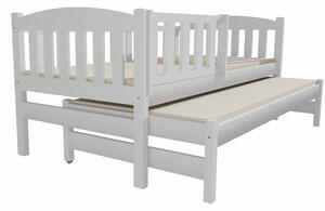 Dětská postel s výsuvnou přistýlkou z MASIVU 180x80cm bez šuplíku - DPV013