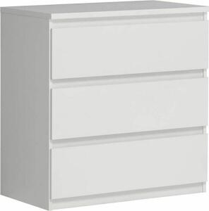 Komoda CHELSEA se 3 zásuvkami - matná bílá - 77,2 x 42 x 79,9 cm